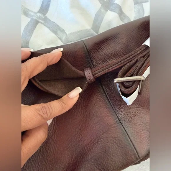 Men's Brown Leather Sling Belt Bag - Picture 3 of 6